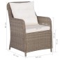 vidaXL Juego de comedor para jardín de 3 piezas marrón vidaXL Juego de comedor para jardín de 3 piezas marrón