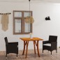 vidaXL Juego de comedor de jardín de 3 piezas marrón vidaXL Juego de comedor de jardín de 3 piezas marrón