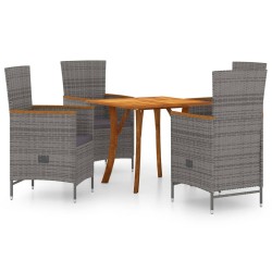 vidaXL Juego de comedor para jardín 5 piezas gris