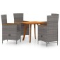vidaXL Juego de comedor para jardín 5 piezas gris vidaXL Juego de comedor para jardín 5 piezas gris