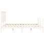 vidaXL Estructura de cama matrimonio con cabecero madera maciza blanco vidaXL Estructura de cama matrimonio con cabecero madera maciza blanco