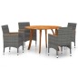 vidaXL Juego de comedor para jardín de 5 piezas gris vidaXL Juego de comedor para jardín de 5 piezas gris