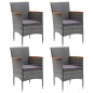 vidaXL Juego de comedor para jardín de 5 piezas gris vidaXL Juego de comedor para jardín de 5 piezas gris