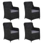 vidaXL Juego de comedor para jardín 5 piezas negro vidaXL Juego de comedor para jardín 5 piezas negro