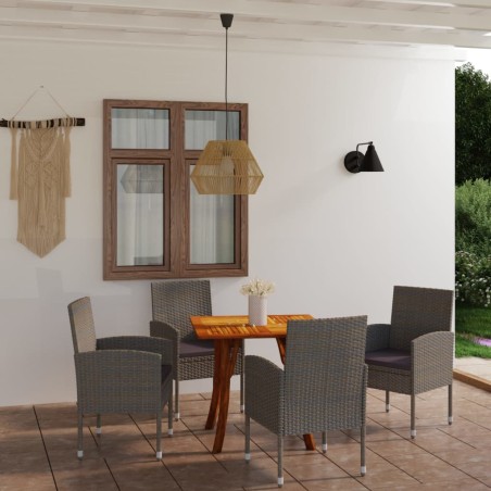 vidaXL Juego de comedor para jardín 5 piezas gris antracita