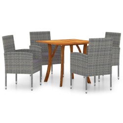vidaXL Juego de comedor para jardín 5 piezas gris antracita