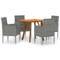 vidaXL Juego de comedor para jardín 5 piezas gris antracita