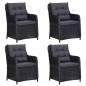 vidaXL Juego de comedor para jardín 5 piezas negro vidaXL Juego de comedor para jardín 5 piezas negro