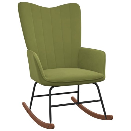 vidaXL Silla mecedora de terciopelo verde claro