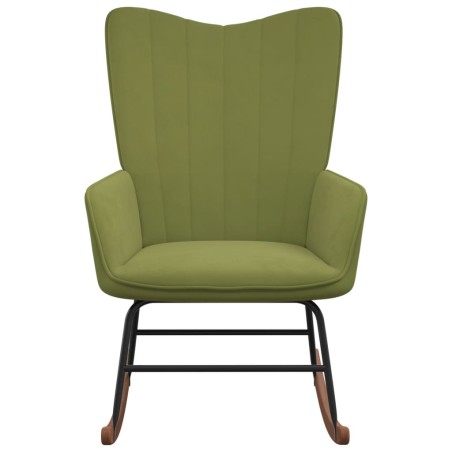 vidaXL Silla mecedora de terciopelo verde claro