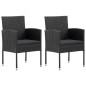 vidaXL Juego de comedor de jardín 3 piezas negro