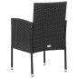 vidaXL Juego de comedor de jardín 3 piezas negro