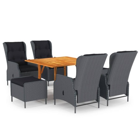 vidaXL Juego de comedor de jardín 7 piezas gris oscuro