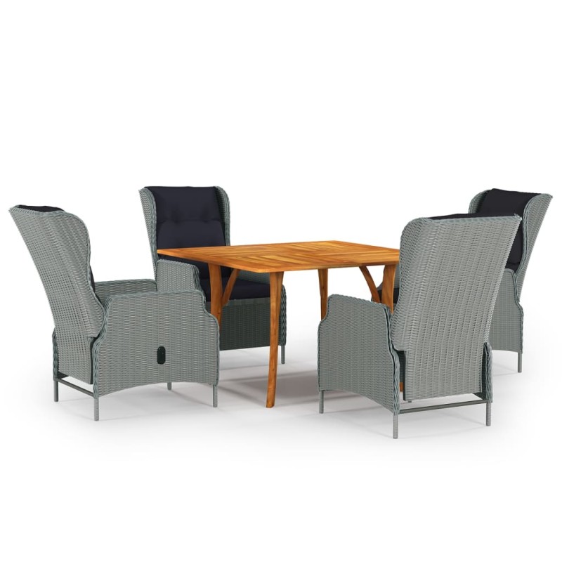 vidaXL Juego de comedor para jardín de 5 piezas gris claro vidaXL Juego de comedor para jardín de 5 piezas gris claro