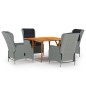 vidaXL Juego de comedor para jardín de 5 piezas gris claro vidaXL Juego de comedor para jardín de 5 piezas gris claro