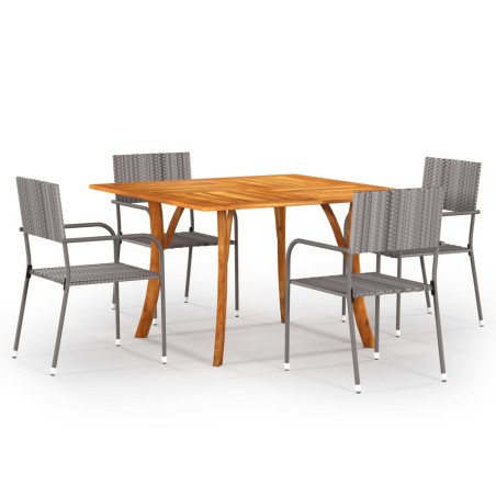 vidaXL Juego de comedor de jardín 5 piezas gris antracita