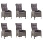 vidaXL Juego de comedor de jardín de 7 piezas gris vidaXL Juego de comedor de jardín de 7 piezas gris