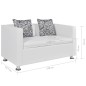 vidaXL Sofá de 2 plazas de cuero artificial blanco vidaXL Sofá de 2 plazas de cuero artificial blanco