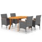 vidaXL Juego de comedor para jardín de 5 piezas gris vidaXL Juego de comedor para jardín de 5 piezas gris