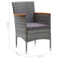 vidaXL Juego de comedor para jardín de 5 piezas gris vidaXL Juego de comedor para jardín de 5 piezas gris