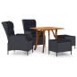 vidaXL Juego de comedor para jardín de 5 piezas gris oscuro vidaXL Juego de comedor para jardín de 5 piezas gris oscuro