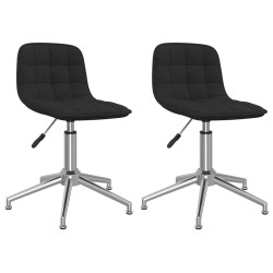 vidaXL Sillas de comedor giratorias 2 unidades tela negro