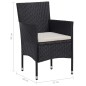 vidaXL Juego de comedor para jardín de 5 piezas negro vidaXL Juego de comedor para jardín de 5 piezas negro