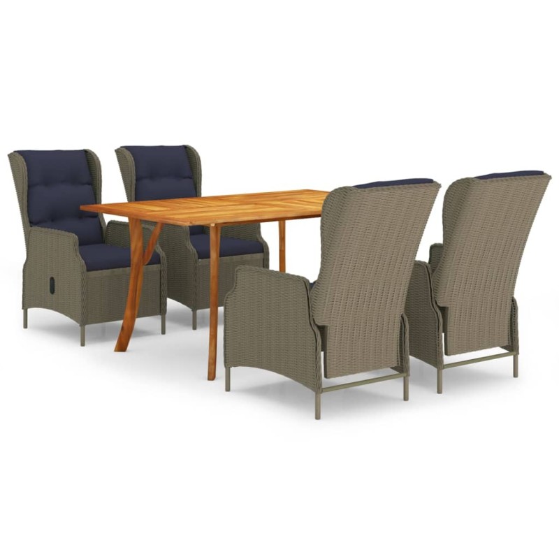 vidaXL Juego de comedor para jardín de 5 piezas marrón vidaXL Juego de comedor para jardín de 5 piezas marrón