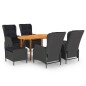 vidaXL Juego de comedor de jardín 7 piezas gris oscuro