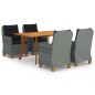 vidaXL Juego de comedor para jardín de 5 piezas gris claro vidaXL Juego de comedor para jardín de 5 piezas gris claro