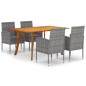 vidaXL Juego de comedor de jardín 5 piezas gris antracita vidaXL Juego de comedor de jardín 5 piezas gris antracita