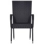 vidaXL Juego de comedor para jardín 5 piezas negro vidaXL Juego de comedor para jardín 5 piezas negro