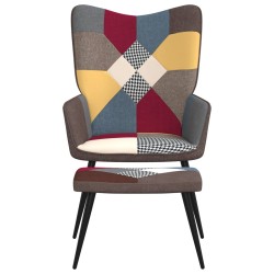 vidaXL Silla de relajación con reposapiés tela patchwork