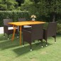vidaXL Juego de comedor para jardín de 5 piezas marrón vidaXL Juego de comedor para jardín de 5 piezas marrón