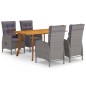 vidaXL Juego de comedor para jardín 5 piezas gris vidaXL Juego de comedor para jardín 5 piezas gris