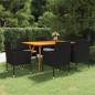 vidaXL Juego de comedor para jardín de 7 piezas negro