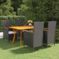 vidaXL Juego de comedor para jardín 5 piezas negro vidaXL Juego de comedor para jardín 5 piezas negro