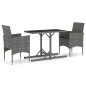 vidaXL Juego de comedor para jardín 3 piezas gris vidaXL Juego de comedor para jardín 3 piezas gris