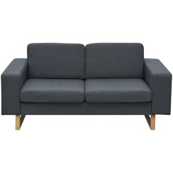 vidaXL Sofá de 2 plazas tela gris oscuro