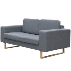 vidaXL Sofá de 2 plazas tela gris claro