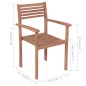 vidaXL Sillas apilables de jardín 8 uds madera de teca con cojines vidaXL Sillas apilables de jardín 8 uds madera de teca con cojines