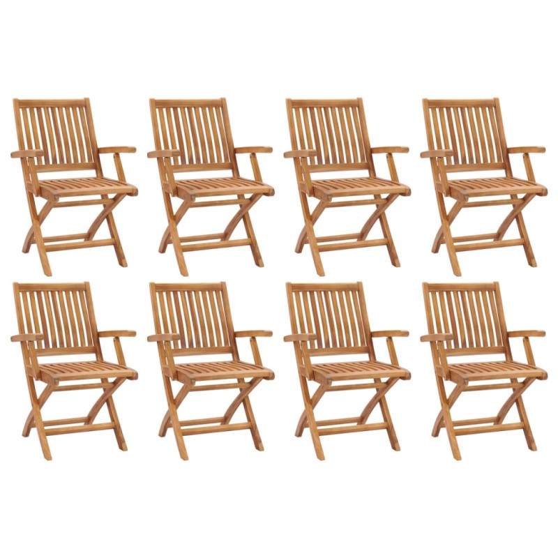 vidaXL Sillas de jardín plegables 8 unidades madera maciza de teca vidaXL Sillas de jardín plegables 8 unidades madera maciza de teca