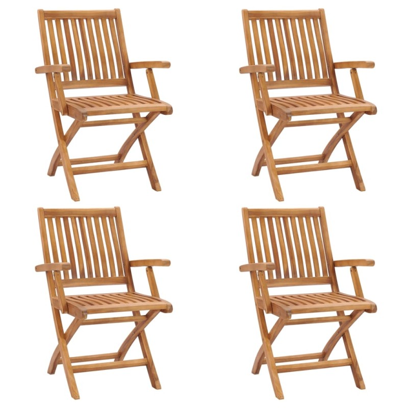 vidaXL Sillas de jardín plegables 4 unidades madera maciza de teca vidaXL Sillas de jardín plegables 4 unidades madera maciza de teca
