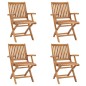 vidaXL Sillas de jardín plegables 4 unidades madera maciza de teca vidaXL Sillas de jardín plegables 4 unidades madera maciza de teca