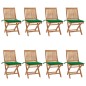 vidaXL Sillas de jardín plegables 8 uds madera maciza teca con cojines vidaXL Sillas de jardín plegables 8 uds madera maciza teca con cojines