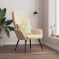 vidaXL Sillón de relax de terciopelo blanco crema