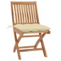 vidaXL Sillas de jardín plegables 4 uds madera maciza teca con cojines vidaXL Sillas de jardín plegables 4 uds madera maciza teca con cojines