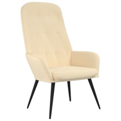 vidaXL Sillón de relax de terciopelo blanco crema