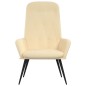 vidaXL Sillón de relax de terciopelo blanco crema