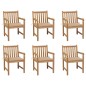 vidaXL Sillas de jardín 6 uds madera maciza de teca cojines beige vidaXL Sillas de jardín 6 uds madera maciza de teca cojines beige